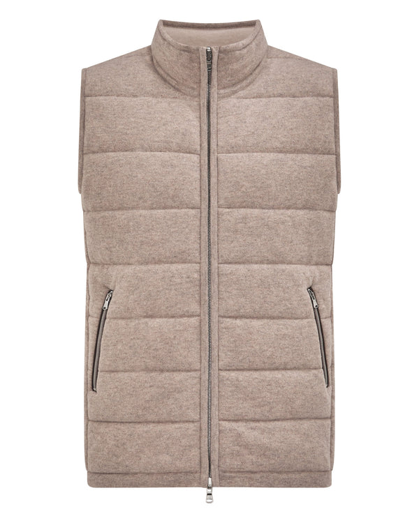 N.Peal Men's Mall Cashmere Gilet Oatmeal Brown