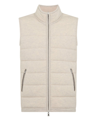 N.Peal Men's Mall Cashmere Gilet Pebble Grey