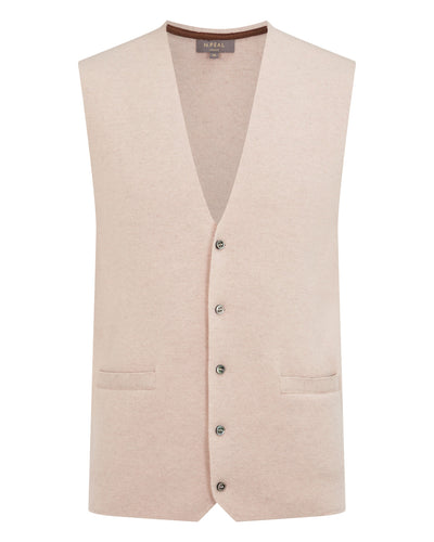 N.Peal Men's Chelsea Cashmere Waistcoat Ecru White