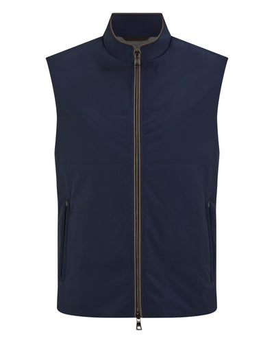 N.Peal Men's Belgravia Weatherproof Gilet Navy Blue