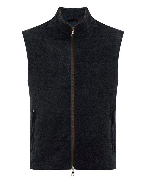 N.Peal Men's Belgravia Weatherproof Gilet Navy Blue