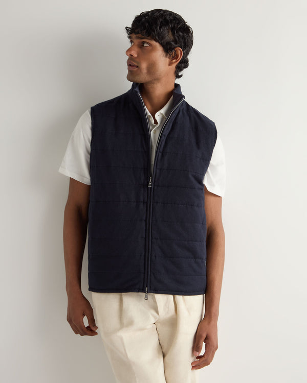 N.Peal Men's Strand Down Gilet Navy Blue