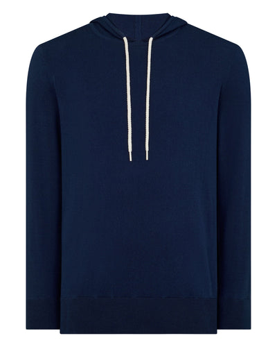 N.Peal Men's Cotton Cashere Silk Hoodie French Blue