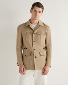 Men's Casablanca Linen Jacket Taupe Brown