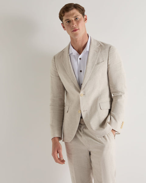 Men's Linen Jacket Sand Brown | N.Peal