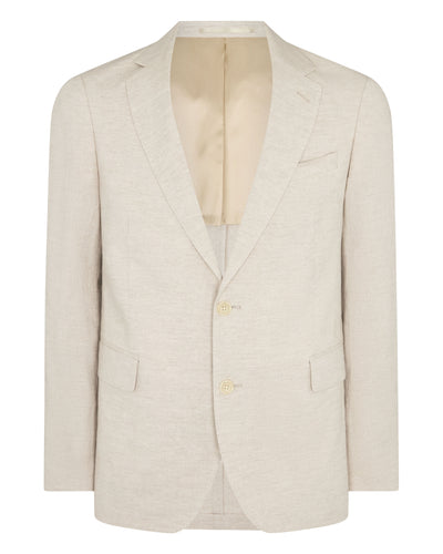 N.Peal Men's Amalfi Linen Jacket Sand Brown