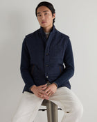 Men's Seville Linen Gilet Navy Blue