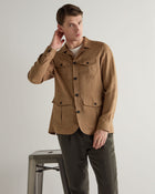 Men's Safari Linen Jacket Tan Brown