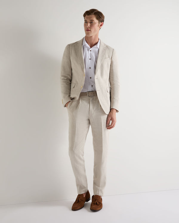 N.Peal Men's Atrani Linen Pant Sand Brown