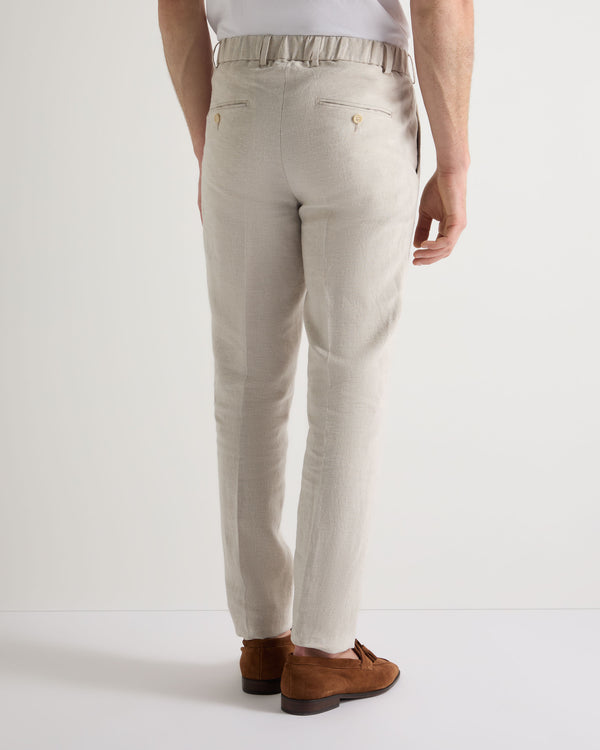 N.Peal Men's Atrani Linen Pant Sand Brown