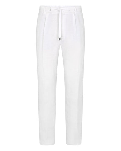 N.Peal Men's Atrani Linen Trouser White