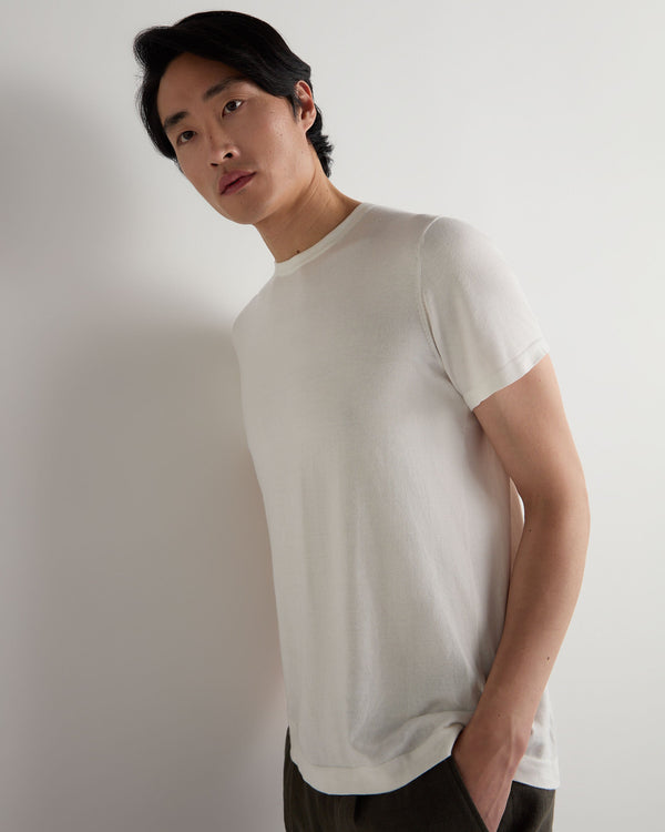 N.Peal Men's Cotton T-Shirt White