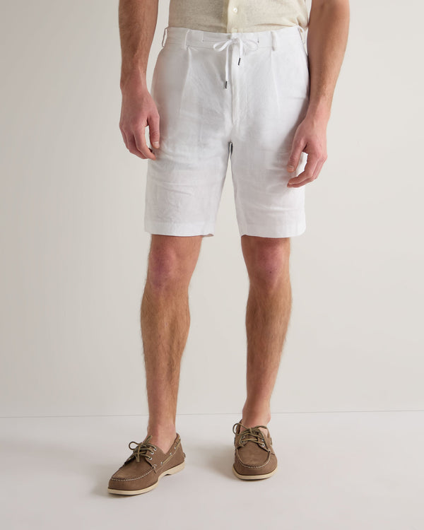 N.Peal Men's Atrani Linen Short White