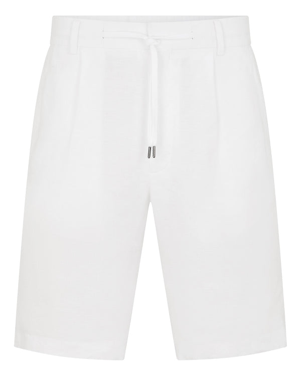 N.Peal Men's Atrani Linen Short White