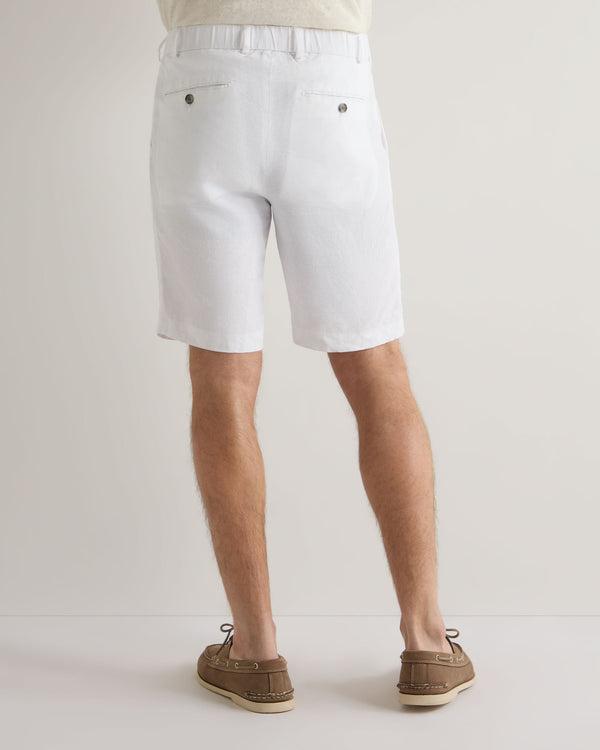 N.Peal Men's Atrani Linen Short White