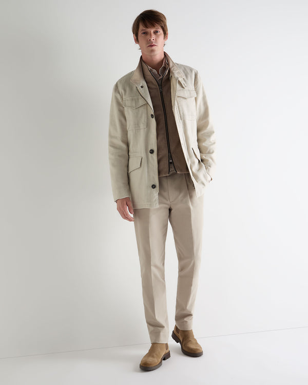 Men's Maine Linen Jacket Sand Brown