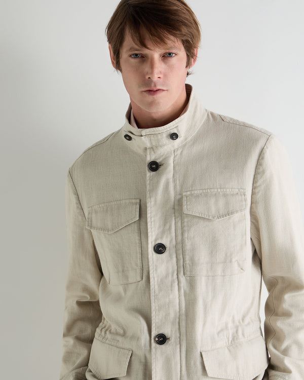Men's Maine Linen Jacket Sand Brown