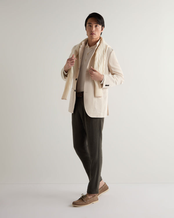 N.Peal Men's Portofino Linen Jacket Sand Brown