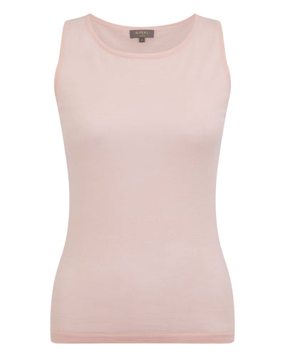 N.Peal Women's Ella Superfine Cashmere Shell Top Blush Pink