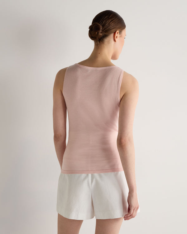 N.Peal Women's Ella Superfine Cashmere Shell Top Blush Pink