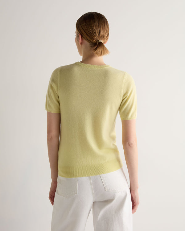 N.Peal Women's Milly Classic Cashmere T-Shirt Granita Yellow