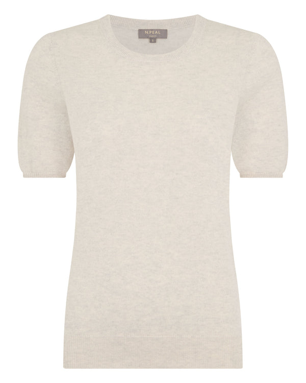 N.Peal Women's Milly Classic Cashmere T-Shirt Pebble Grey