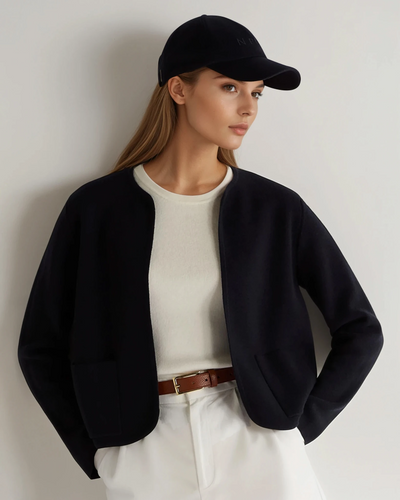 N.Peal Women's Milano Cashmere Jacket Navy Blue