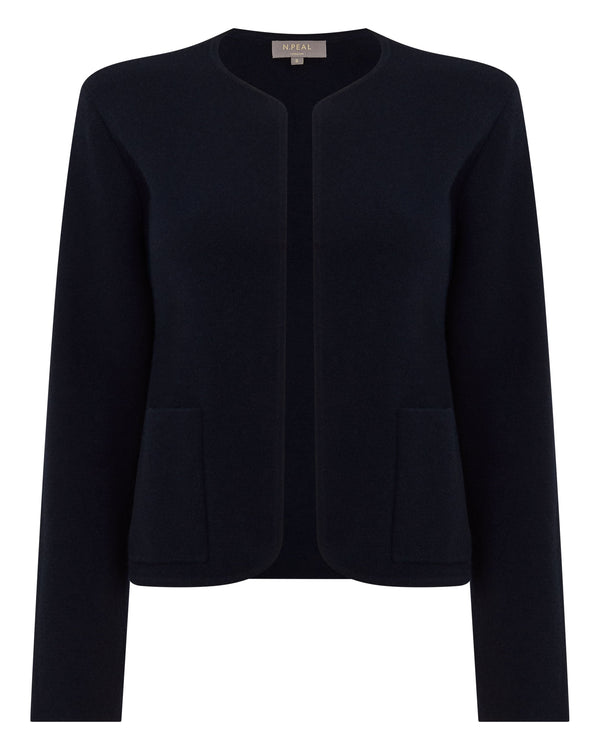 N.Peal Women's Milano Cashmere Jacket Navy Blue