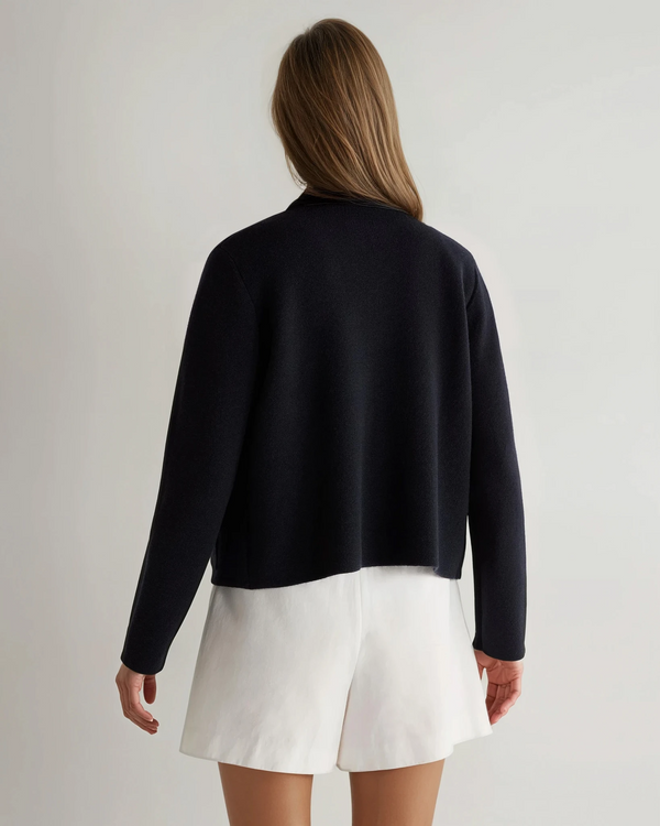 N.Peal Women's Milano Cashmere Jacket Navy Blue