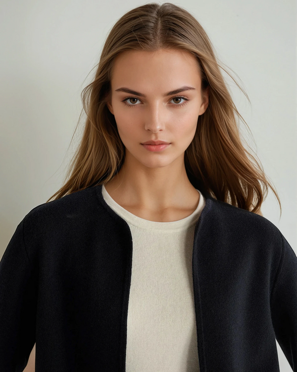 N.Peal Women's Milano Cashmere Jacket Navy Blue