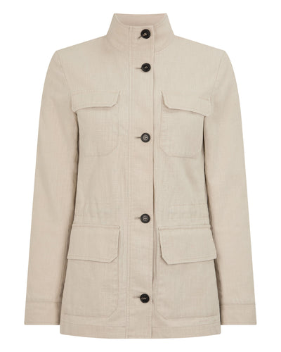 N.Peal Women's Avola Linen Jacket Sand Brown