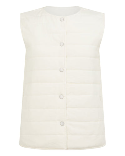 N.Peal Women's Ultra Lightweight Cotton Blend Gilet New Ivory White