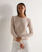 Women's Tuck Stitch Cashmere Sweater Dusk Pink