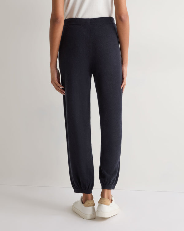 N.Peal Women's Cashmere Cuffed Lounge Trouser Navy Blue