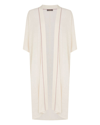 N.Peal Women's Linen Blend Kaftan New Ivory White