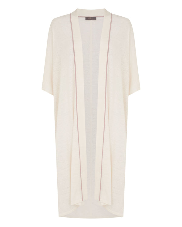 N.Peal Women's Linen Blend Kaftan New Ivory White