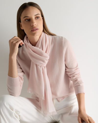 N.Peal Women's Pashmina Cashmere Stole Powder Pink