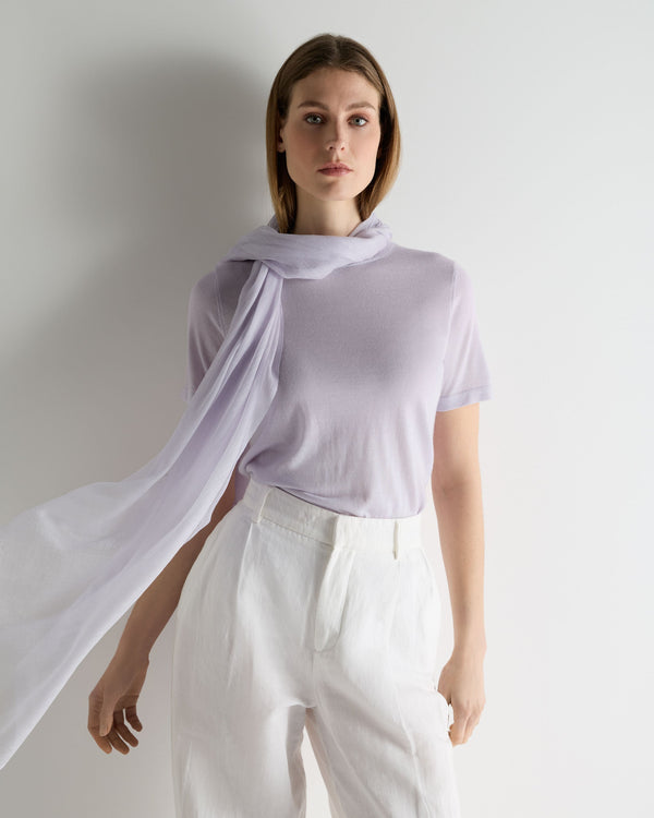 N.Peal Women's Ultrafine Pashmina Cashmere Shawl Lavender Purple