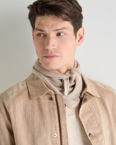 N.Peal Unisex Birdseye Silk Cashmere Neckerchief Soft Taupe Brown Birdseye