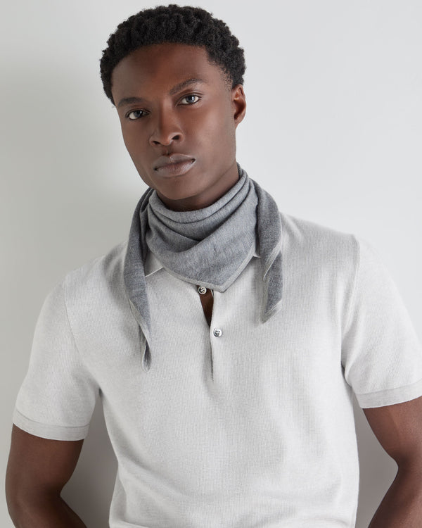 N.Peal Unisex Silk Cashmere Scarf Graphite Grey