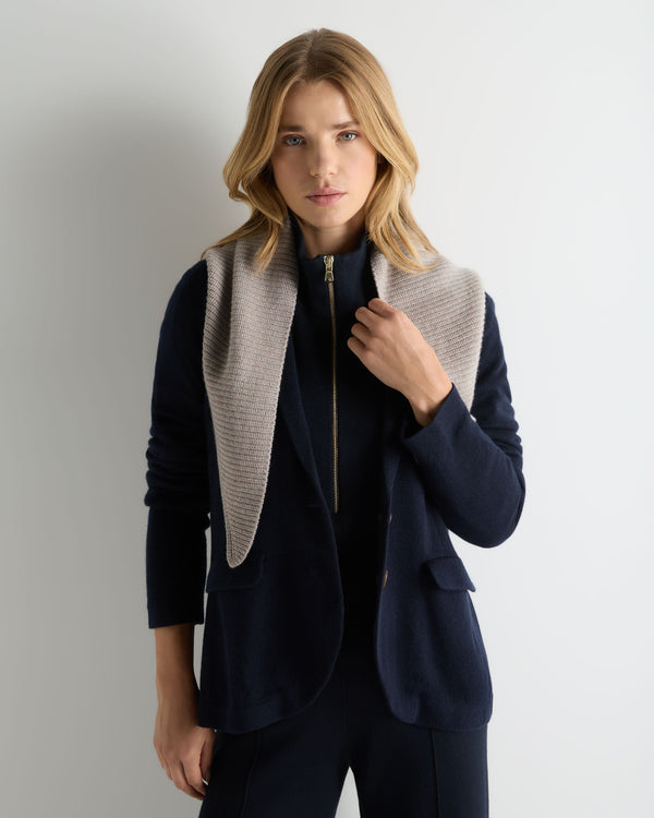 Unisex Ribbed Triangle Cashmere Scarf 5