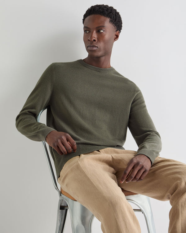 Men's Oxford Round Neck Cashmere Jumper