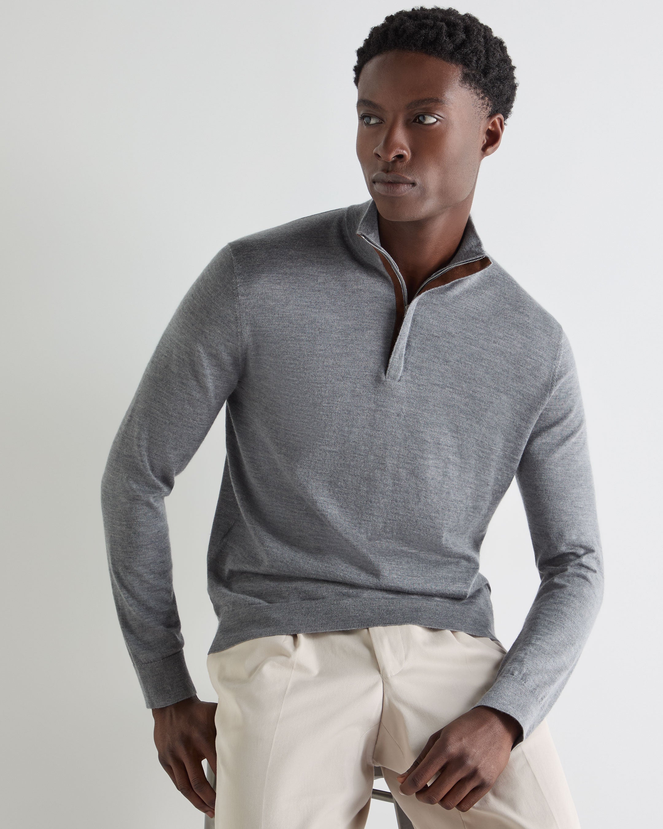 N.PEAL LONDON 【エヌピール】マフラー 100%カシミヤ Men's Fine Gauge Classics