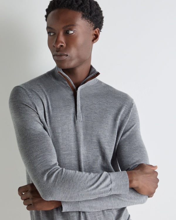 Men's Regent Fine Gauge Cashmere Half Zip Sweater 5