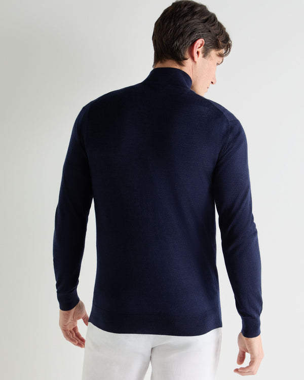 Men's Regent Fine Gauge Cashmere Half Zip Sweater 4