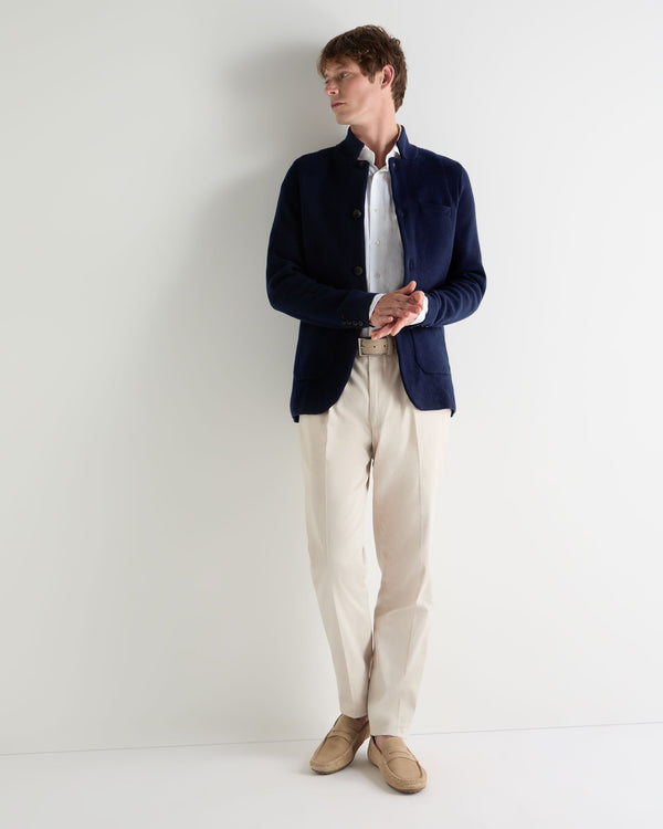 N.Peal Men's Grosvenor Milano Cashmere Jacket Deep French Blue