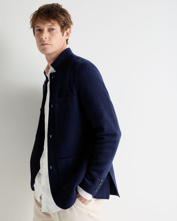 N.Peal Men's Grosvenor Milano Cashmere Jacket Deep French Blue