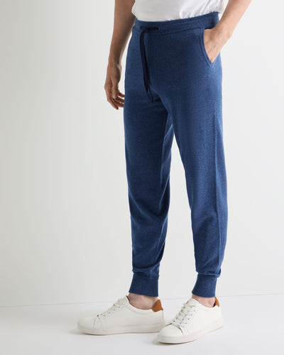 N.Peal Men's Ladbroke Cashmere Jogger Bright Denim Blue