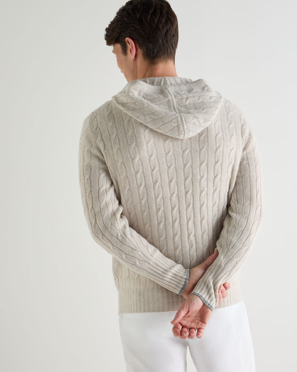 Men's Fitzrovia Cable Cashmere Hoodie 4