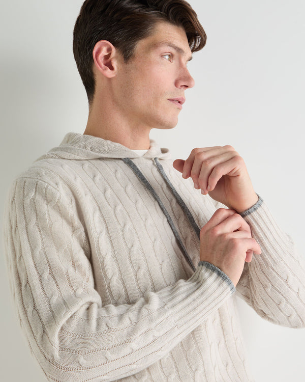 Men's Fitzrovia Cable Cashmere Hoodie 6
